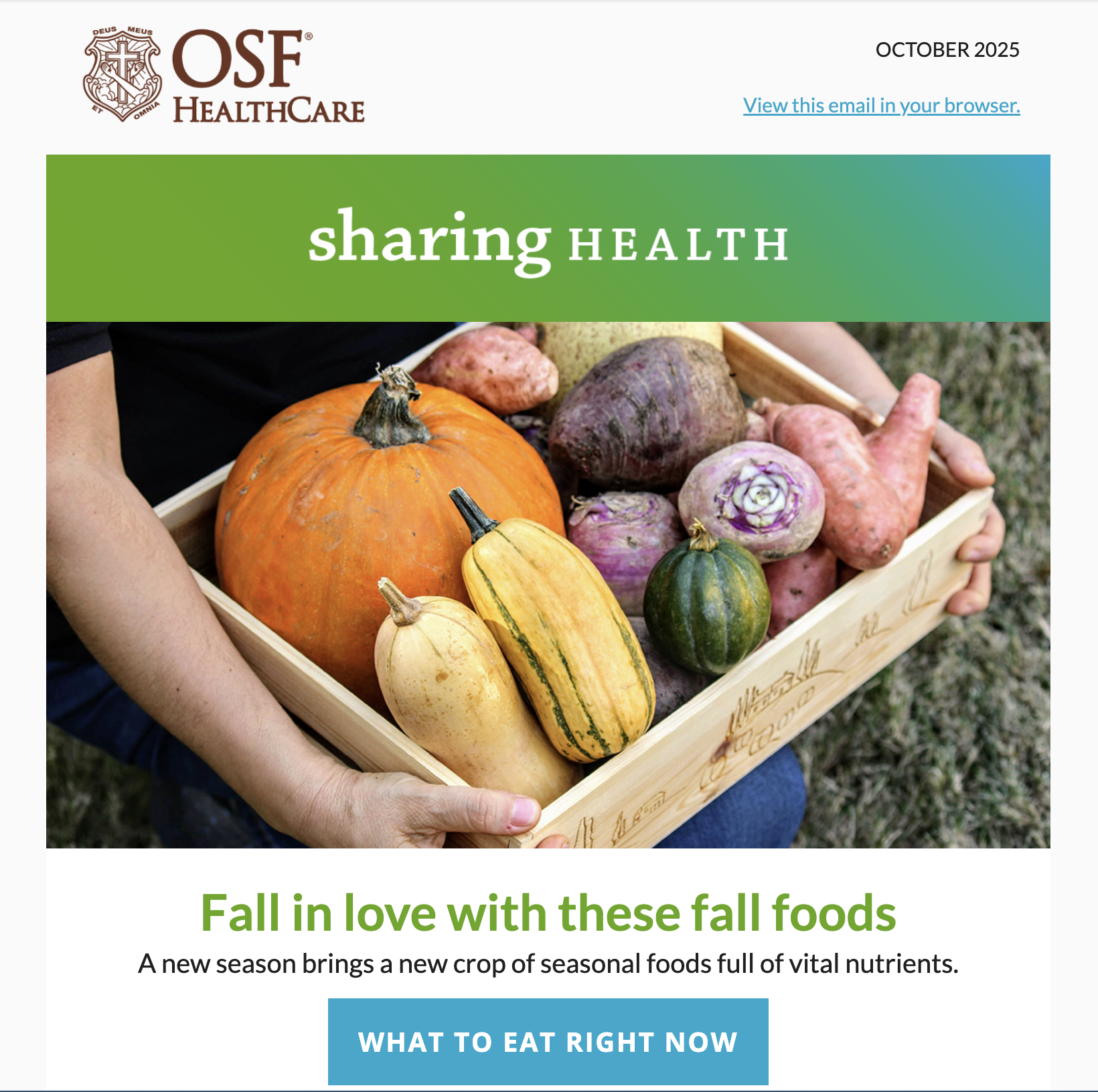 OSF Sharing Health – Fall in love with these fall foods