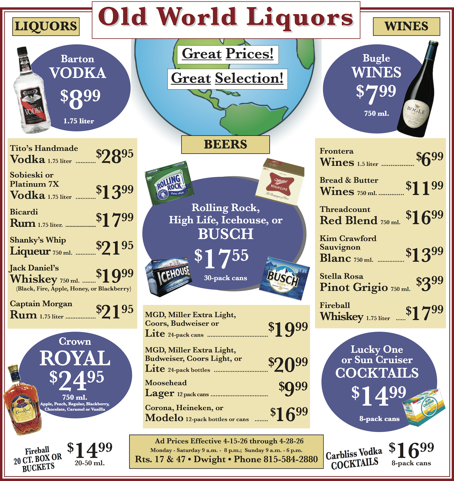 Old World Liquors – Weekly Specials