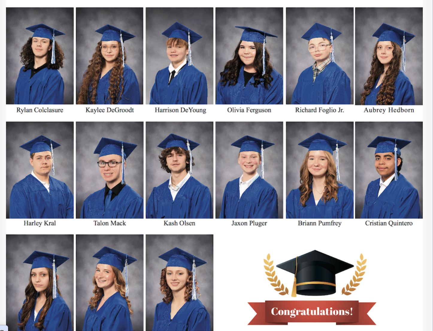 Congratulations to the 2026 Class of Gardner Grade School!