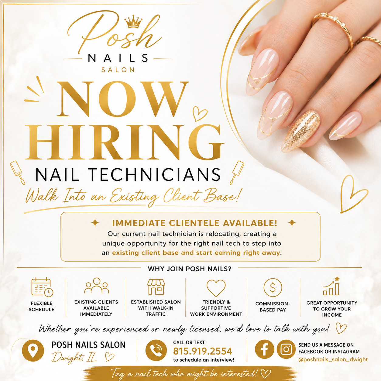 NOW HIRING – NAIL TECHNICIANS