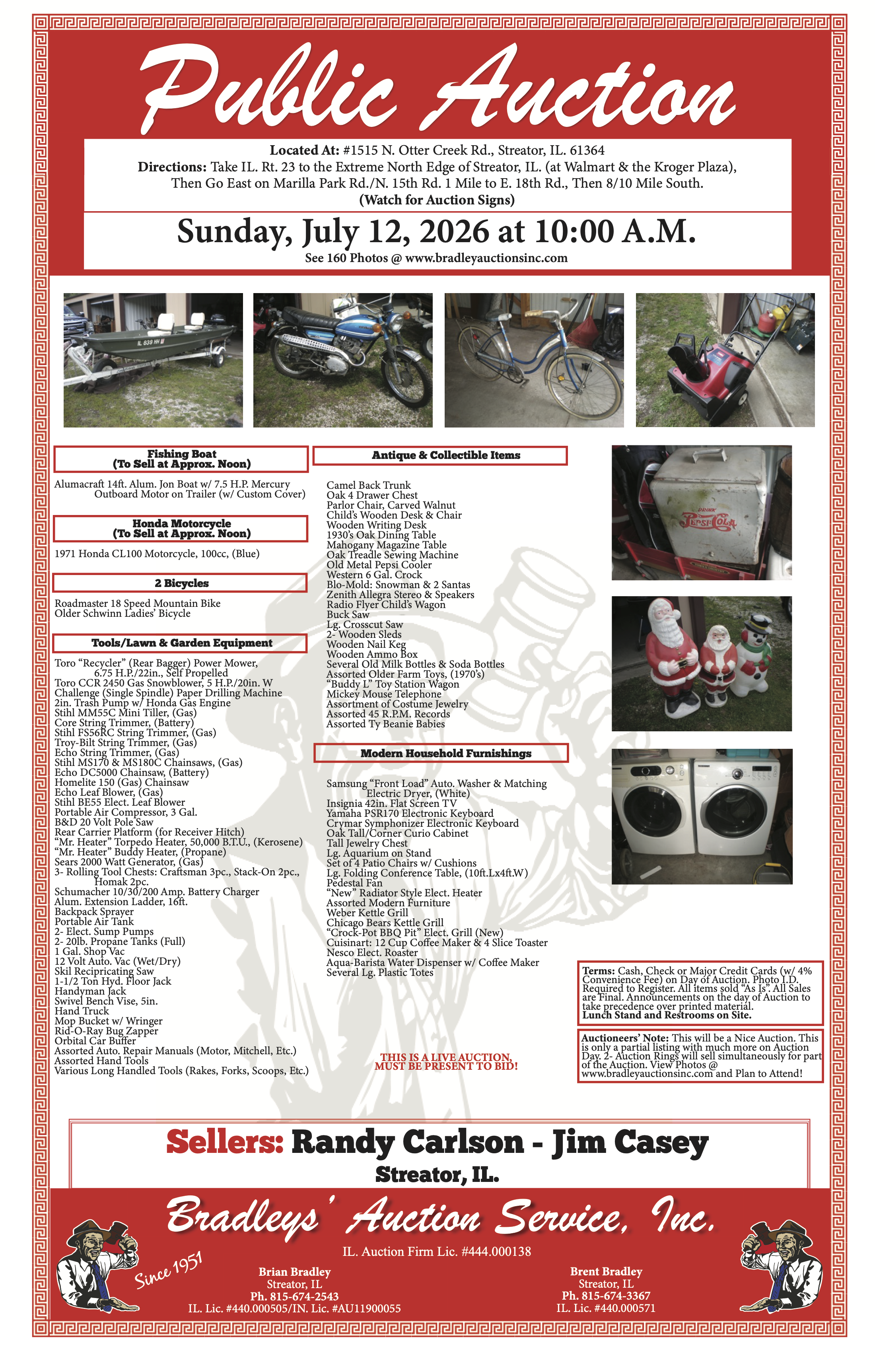 Public Auction – July 12, Streator