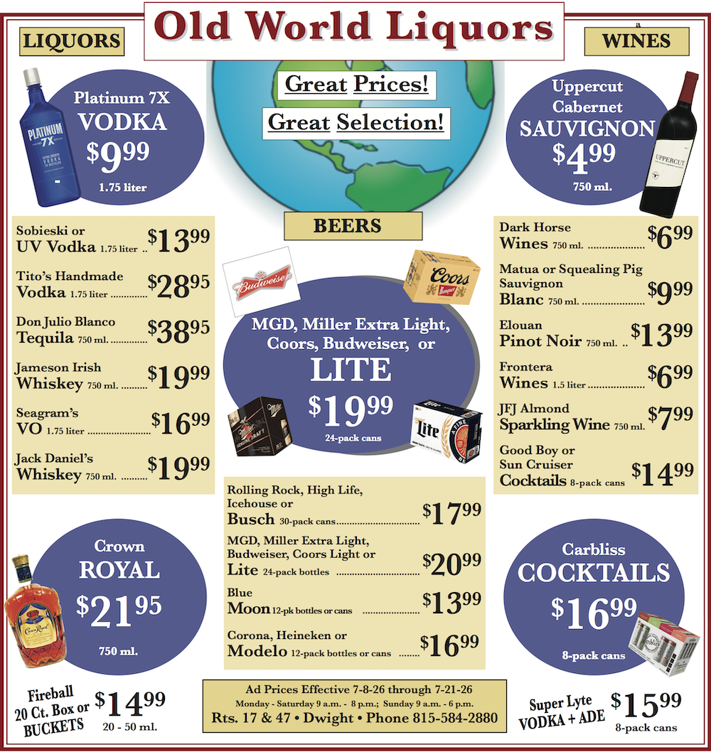 Old World Liquors – Weekly Specials