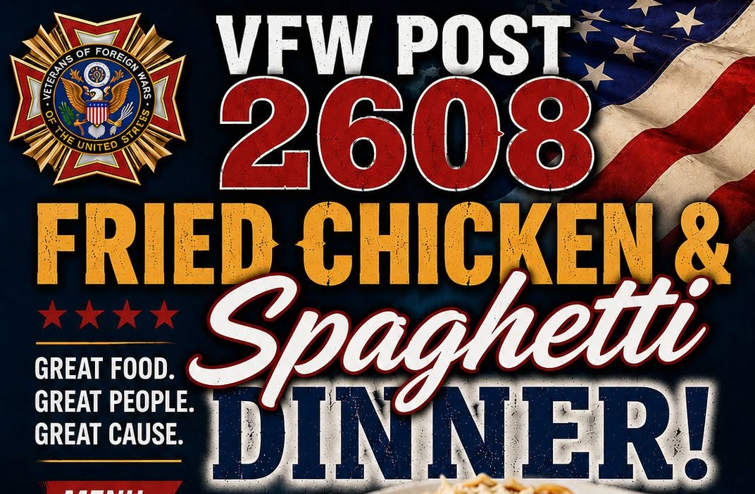 Dwight VFW Post 2608 – Fried Chicken & Spaghetti Dinner – Friday, July 10, 5 to 7