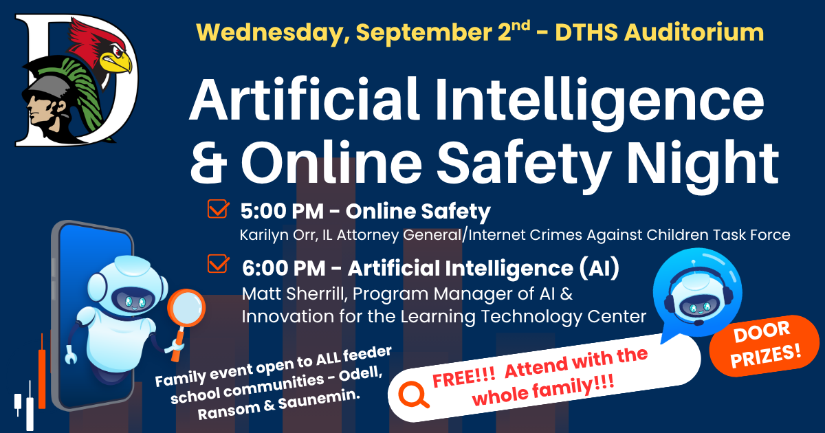 Artificial Intelligence & Online Safety Night – Sept 2 @ DTHS