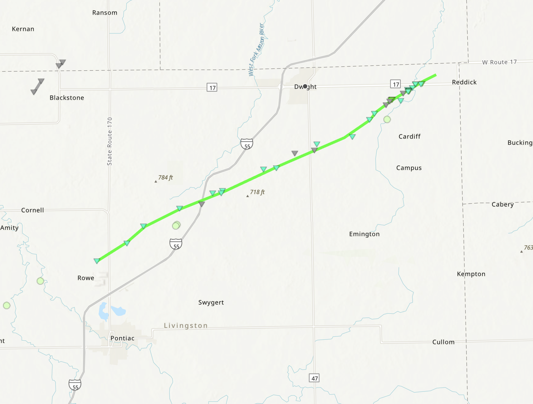 View Tornado Path From June 11 Storm Outside Dwight